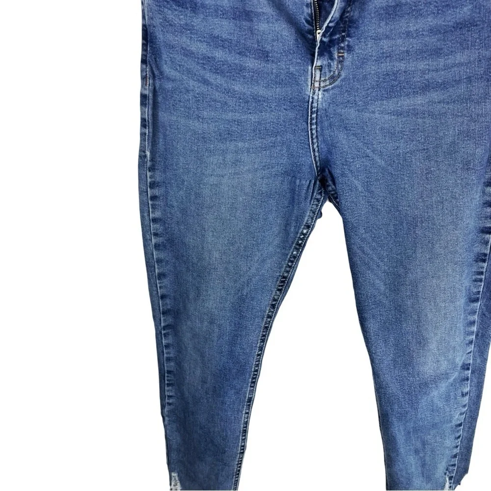 TOPSHOP Men's High Quality Blue Skinny Jeans with Chewed Up Ankles Petite 34W